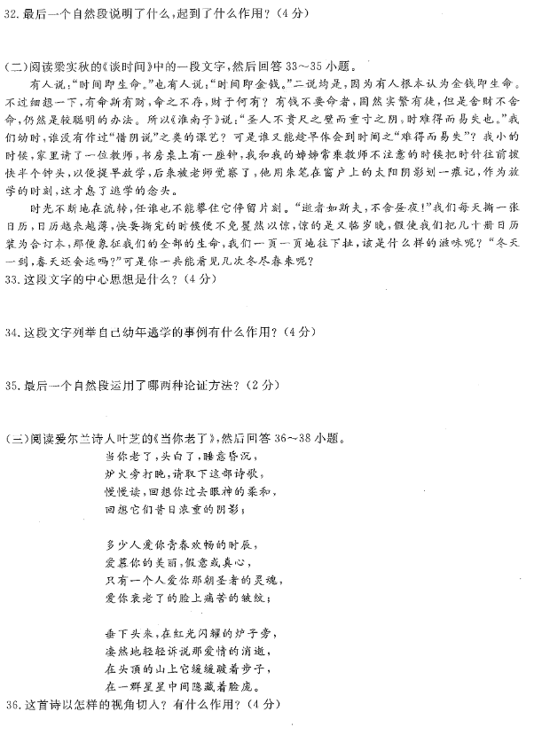 山東2019年成考專升本大學(xué)語文真題4.png